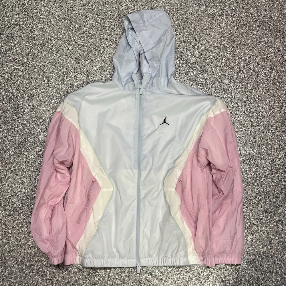Jordan Brooklyn Hooded Draft Jacket Men's Large Blue Pink Colorblock HF9333-472